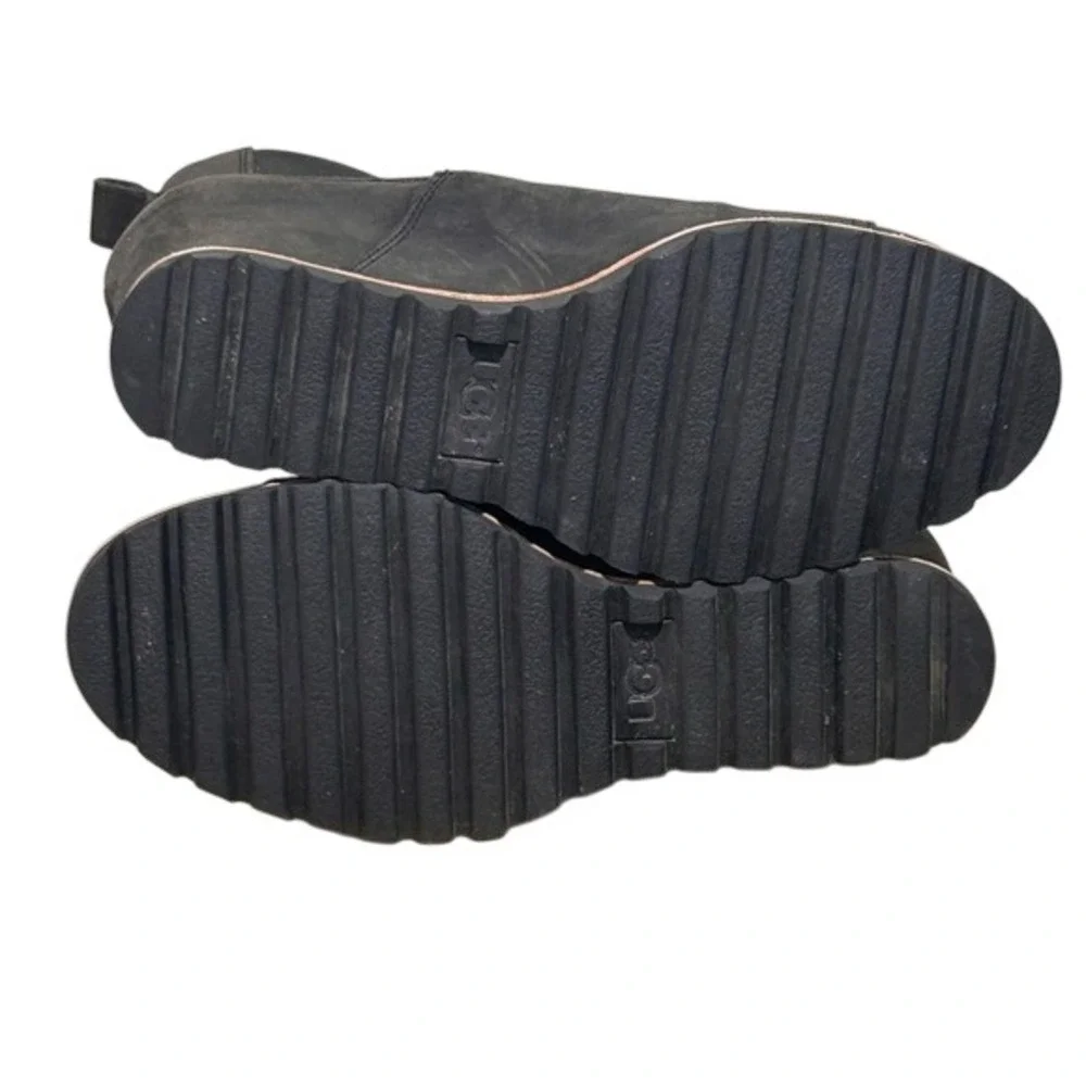 UGG Hidden Wedge Womens 7‎ Ankle Boots Black Suede Slip On